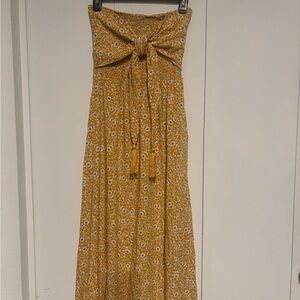 Yellow Floral Midi Dress